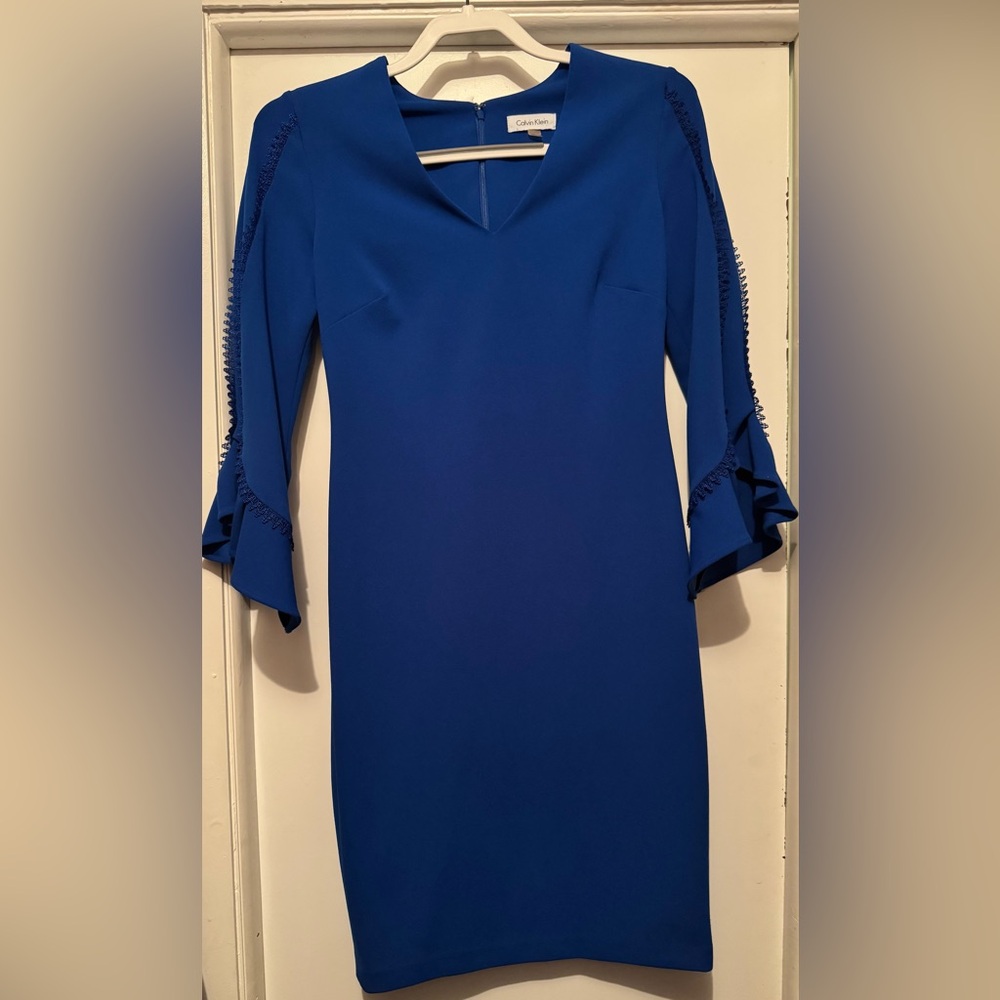 Calvin Klein Royal Blue Long Sleeve Dress